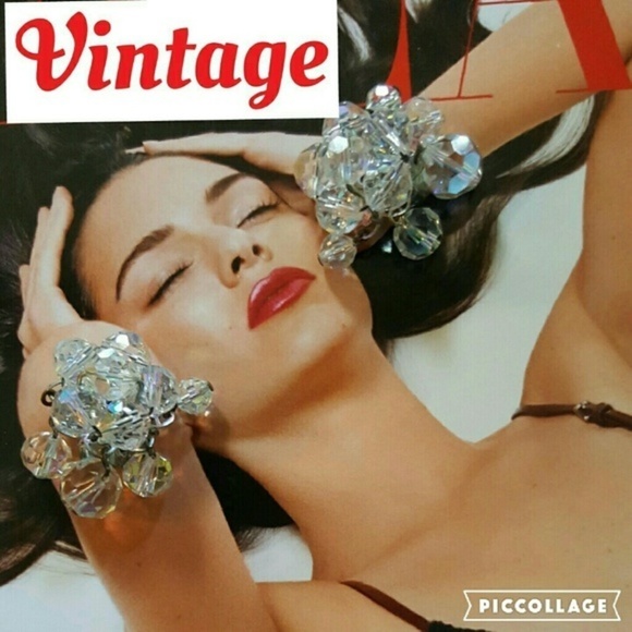 VTG Aurora Borealis fabulous,clip‎ earrings - Picture 1 of 3